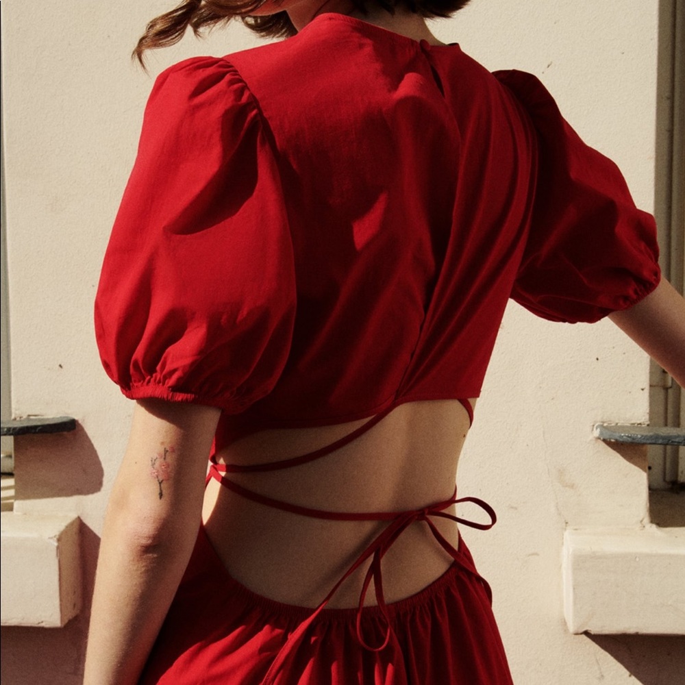 Zara Red Poplin Dress